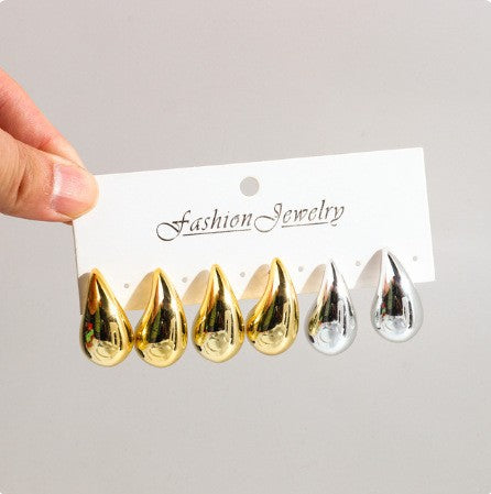 Wholesale Jewelry Elegant Classic Style Water Droplets Ccb Arylic Gold Plated Silver Plated Plating Ear Studs