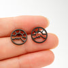 1 Pair Simple Style Sun Mountain Polishing Plating Stainless Steel 18k Gold Plated Ear Studs