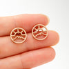 1 Pair Simple Style Sun Mountain Polishing Plating Stainless Steel 18k Gold Plated Ear Studs