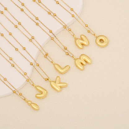 Simple Style Letter Stainless Steel Copper Plating Pendant Necklace