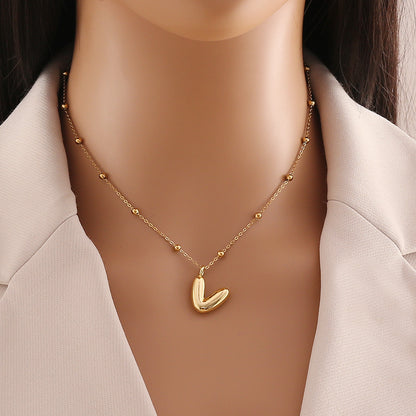 Simple Style Letter Stainless Steel Copper Plating Pendant Necklace