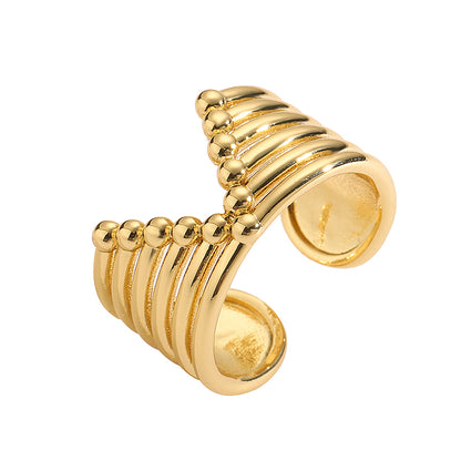 Ig Style Classic Style Geometric Copper Plating 18k Gold Plated Open Rings