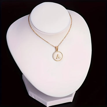 Retro Letter Stainless Steel Plating 18k Gold Plated Pendant Necklace