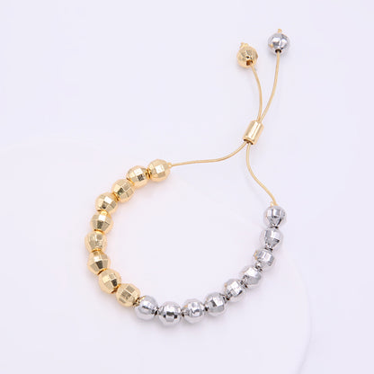 Hip-hop Cool Style Ball Copper Beaded Plating 18k Gold Plated White Gold Plated Bracelets