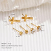 1 Set Simple Style Cross Round Plating Inlay Stainless Steel Zircon 14k Gold Plated Ear Studs