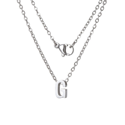 Simple Style Letter Titanium Steel Plating Gold Plated Silver Plated Necklace