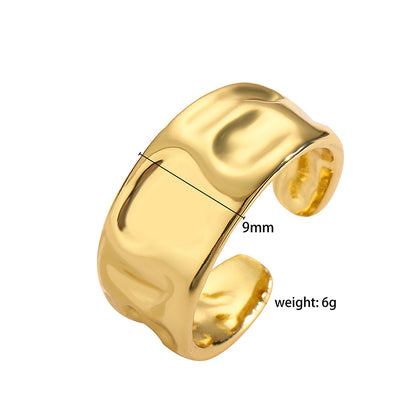 Ig Style Classic Style Geometric Copper Plating 18k Gold Plated Open Rings