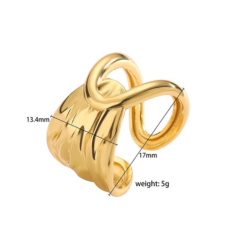 Ig Style Classic Style Geometric Copper Plating 18k Gold Plated Open Rings