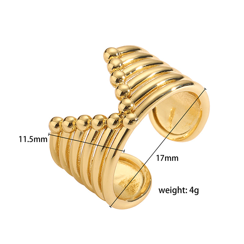 Ig Style Classic Style Geometric Copper Plating 18k Gold Plated Open Rings