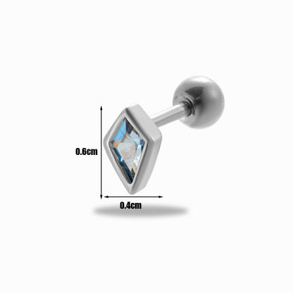 1 Piece Simple Style Classic Style Rhombus Plating Inlay Stainless Steel Zircon 18k Gold Plated Ear Studs