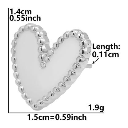 1 Pair Simple Style Heart Shape Plating Stainless Steel Ear Studs