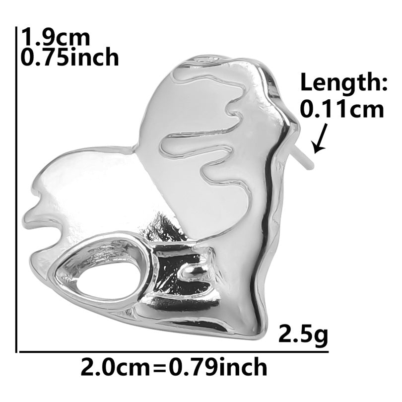 1 Pair Simple Style Heart Shape Plating Stainless Steel Ear Studs