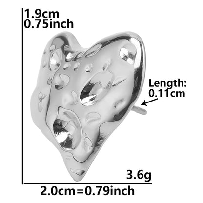 1 Pair Simple Style Heart Shape Plating Stainless Steel Ear Studs