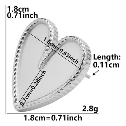 1 Pair Simple Style Heart Shape Plating Stainless Steel Ear Studs