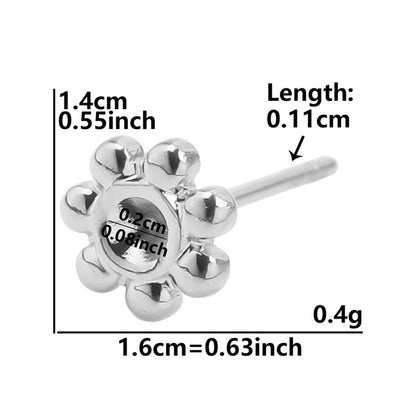 1 Pair Simple Style Round Moon Plating Stainless Steel Ear Studs