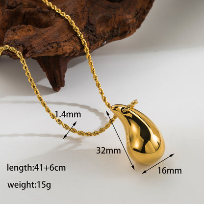 Ig Style Vintage Style Water Droplets Stainless Steel Plating 18k Gold Plated Earrings Necklace