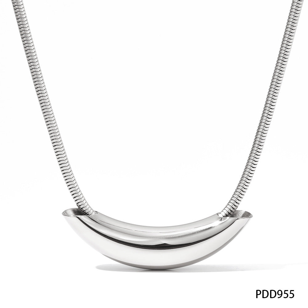 Simple Style Solid Color Stainless Steel Plating Necklace