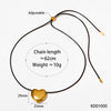 Simple Style Heart Shape Stainless Steel Flanelle Rope Plating Pendant Necklace