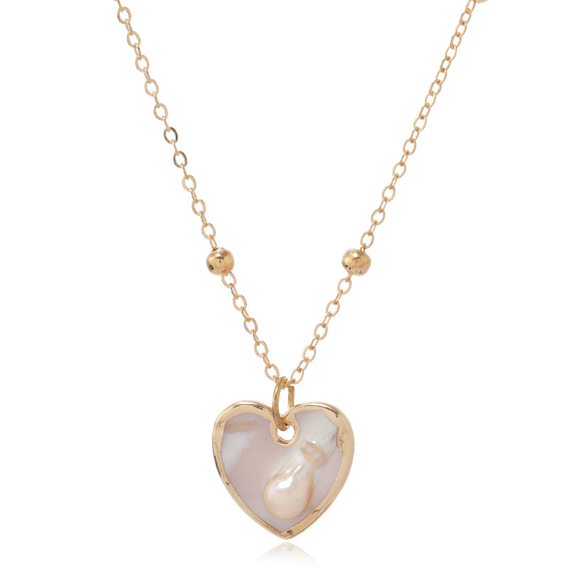 Lady Heart Shape Alloy Plating Gold Plated Women's Pendant Necklace