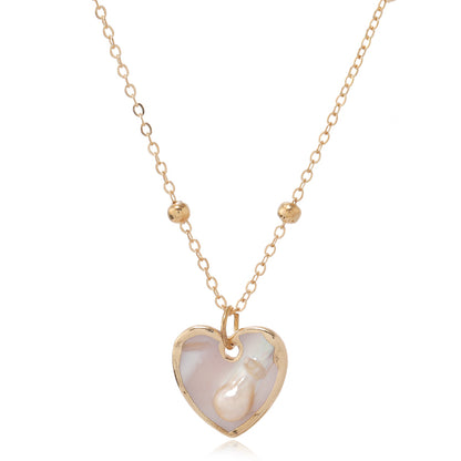 Lady Heart Shape Alloy Plating Gold Plated Women's Pendant Necklace