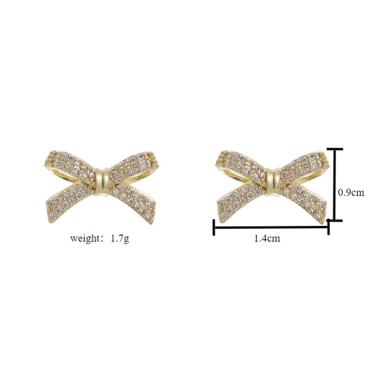 1 Pair Simple Style Bow Knot Copper Ear Studs