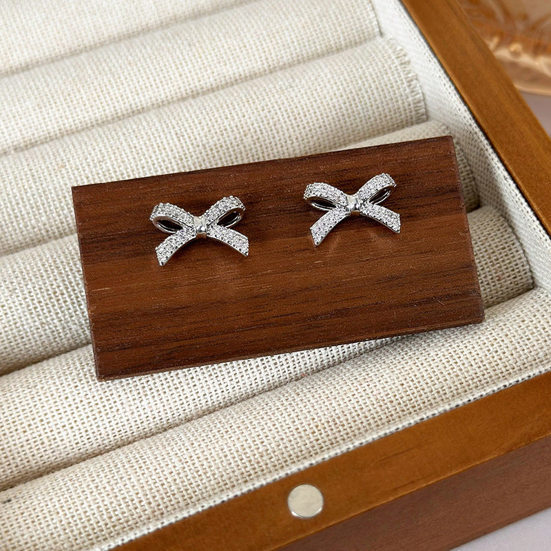 1 Pair Simple Style Bow Knot Copper Ear Studs