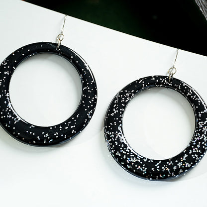 1 Pair Retro Simple Style Round Arylic Resin Drop Earrings