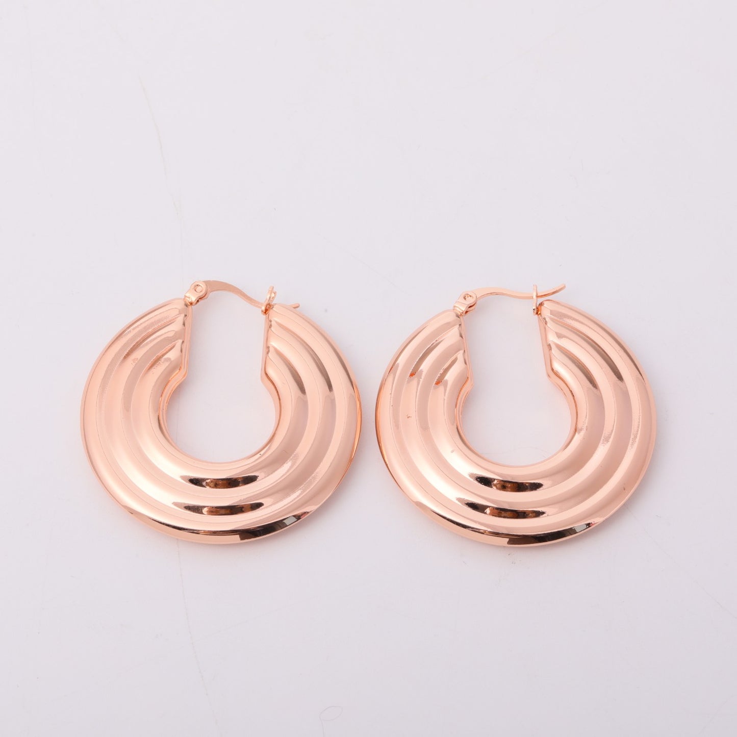 1 Pair Vintage Style U Shape Plating Titanium Steel 18k Gold Plated Hoop Earrings