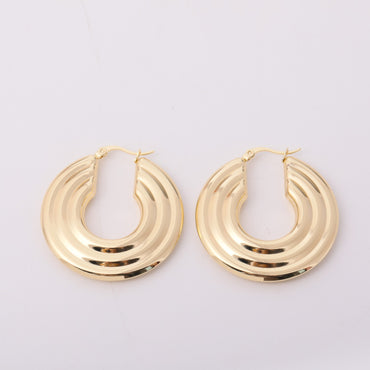 1 Pair Vintage Style U Shape Plating Titanium Steel 18k Gold Plated Hoop Earrings