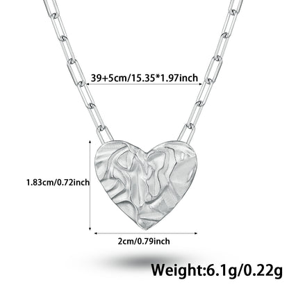 Vintage Style Simple Style Heart Shape Sterling Silver Plating White Gold Plated Women's Bracelets Earrings Necklace