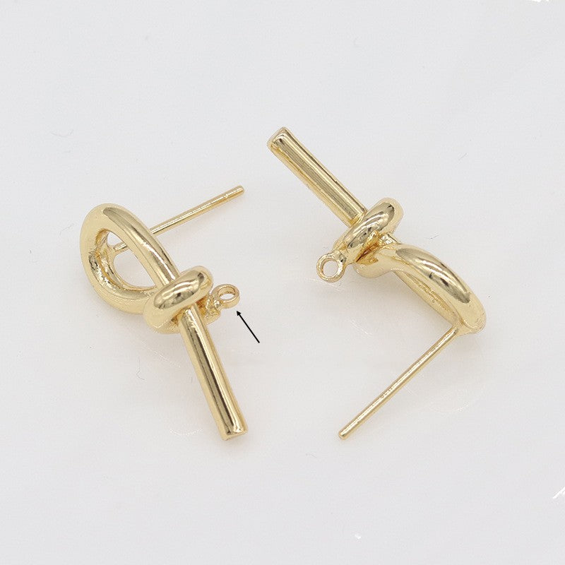 1 Pair Simple Style Commute Solid Color Plating Copper 14k Gold Plated Ear Studs