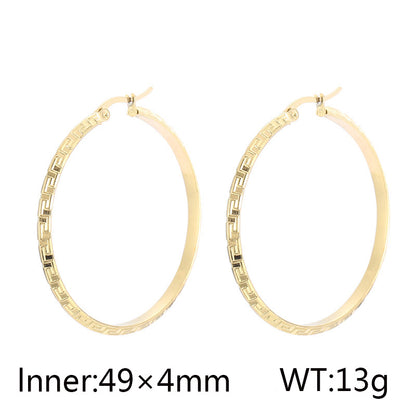 1 Pair Casual Simple Style Solid Color Stainless Steel Plating 18k Gold Plated Hoop Earrings