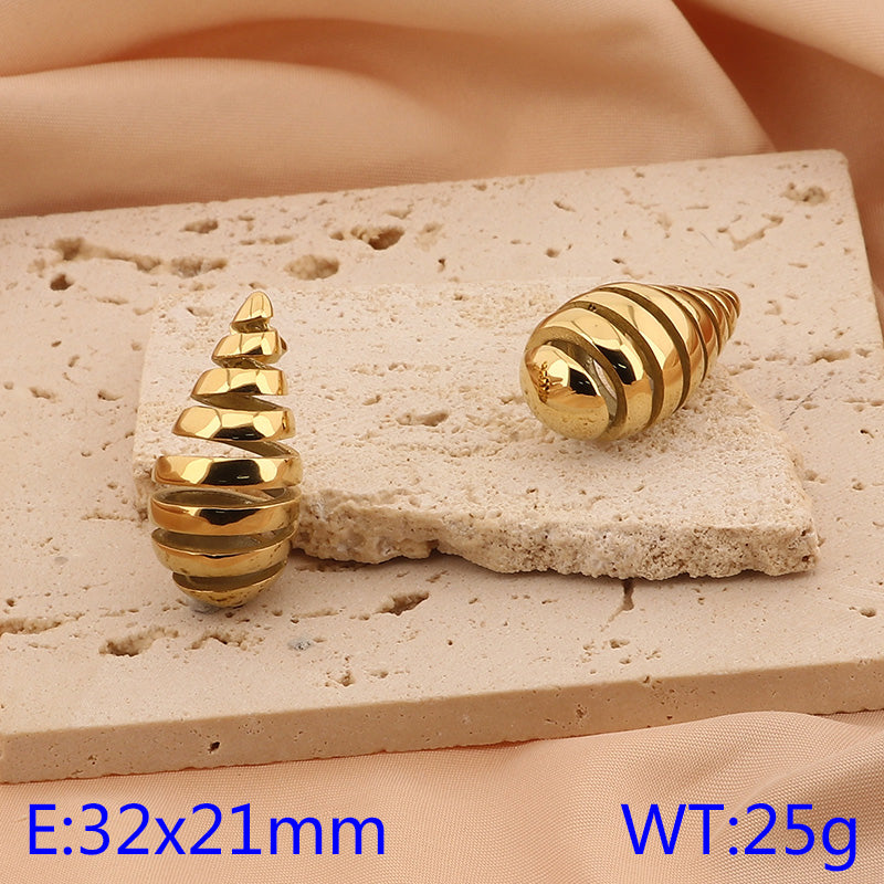 1 Pair Basic Water Droplets Plating Titanium Steel Gold Plated Ear Studs