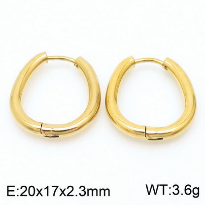 1 Pair Roman Style U Shape Geometric Plating Titanium Steel Earrings