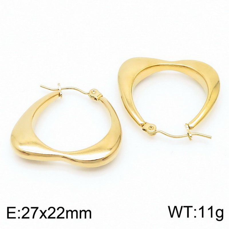 1 Pair Roman Style U Shape Geometric Plating Titanium Steel Earrings