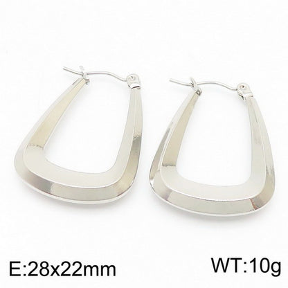 1 Pair Roman Style U Shape Geometric Plating Titanium Steel Earrings