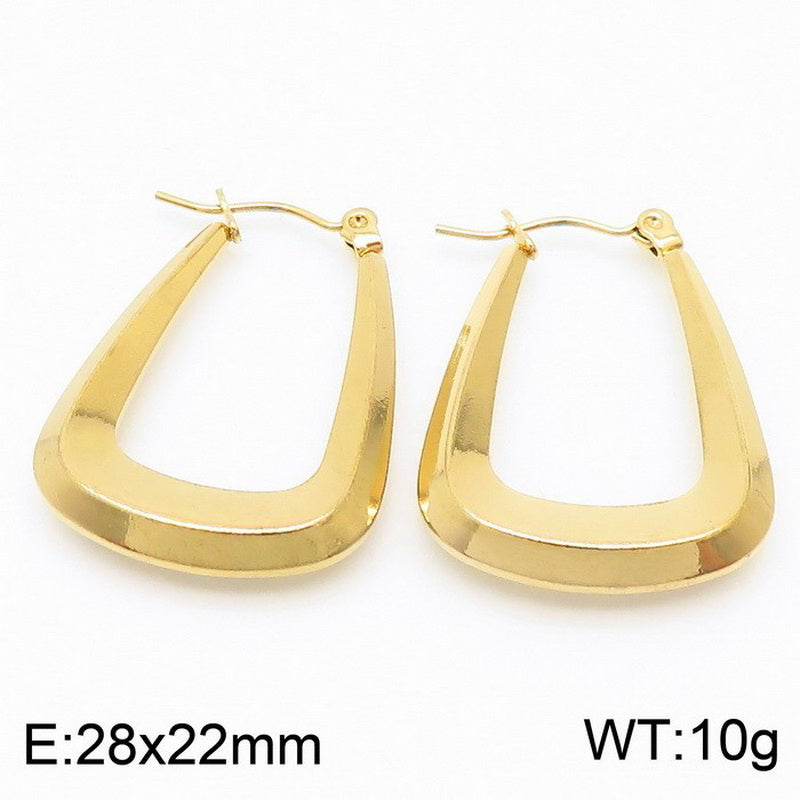 1 Pair Roman Style U Shape Geometric Plating Titanium Steel Earrings