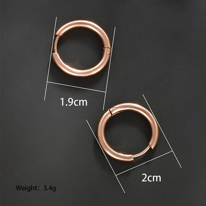 1 Pair Simple Style Commute Circle Plating Stainless Steel 14k Gold Plated 18k Gold Plated White Gold Plated Hoop Earrings