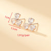 1 Pair Commute Shiny Shamrock Plating Inlay Copper Zircon Gold Plated Ear Studs