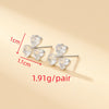 1 Pair Commute Shiny Shamrock Plating Inlay Copper Zircon Gold Plated Ear Studs