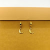 1 Pair Punk Simple Style Moon Stamping Plating Stainless Steel 18k Gold Plated Drop Earrings