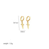 1 Pair Simple Style Solid Color Plating Stainless Steel 18k Gold Plated Drop Earrings