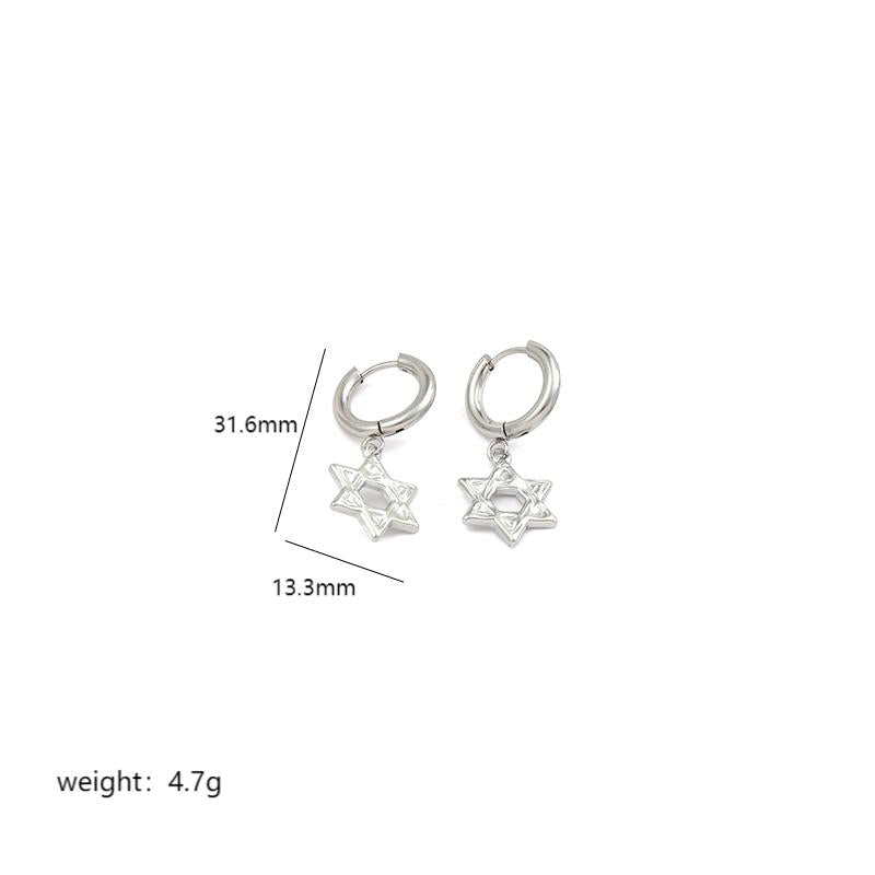 1 Pair Simple Style Solid Color Plating Stainless Steel 18k Gold Plated Drop Earrings