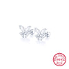 1 Pair Simple Style Shiny Korean Style Butterfly Plating Hollow Out Inlay Sterling Silver Zircon 18k Gold Plated White Gold Plated Ear Studs