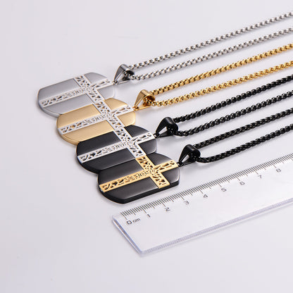 Streetwear Cross Stainless Steel Plating 18k Gold Plated Unisex Pendant Necklace Sweater Chain