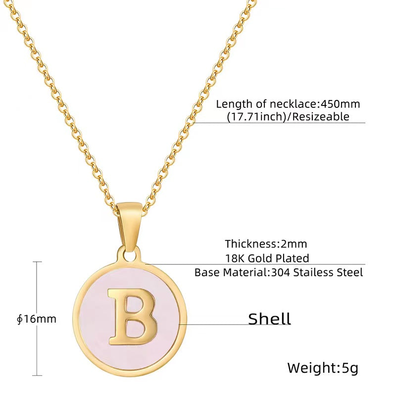 Fashion Letter Stainless Steel Titanium Steel Chain Pendant Necklace 1 Piece