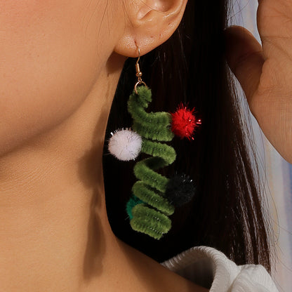 1 Pair Christmas Wreath Alloy Drop Earrings