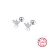 1 Pair Ig Style Commute Flower Plating Inlay Sterling Silver Artificial Pearls Zircon 18k Gold Plated White Gold Plated Ear Studs