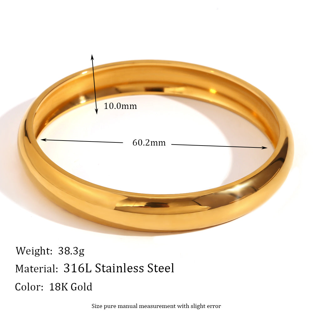 Simple Style Classic Style Solid Color Stainless Steel Plating 18k Gold Plated Bangle