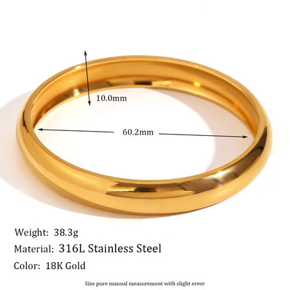 Simple Style Classic Style Solid Color Stainless Steel Plating 18k Gold Plated Bangle